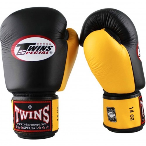 Боксерские перчатки Twins Special (BGVLA-2 black-yellow)
